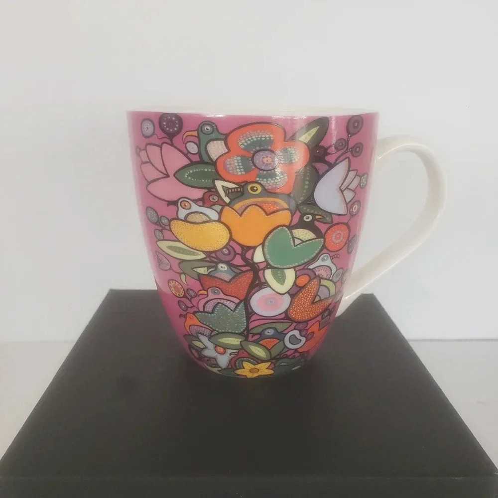 Donna the Strange,Indigenous Collection Tree of Life Large Pink Coffee  Mug.